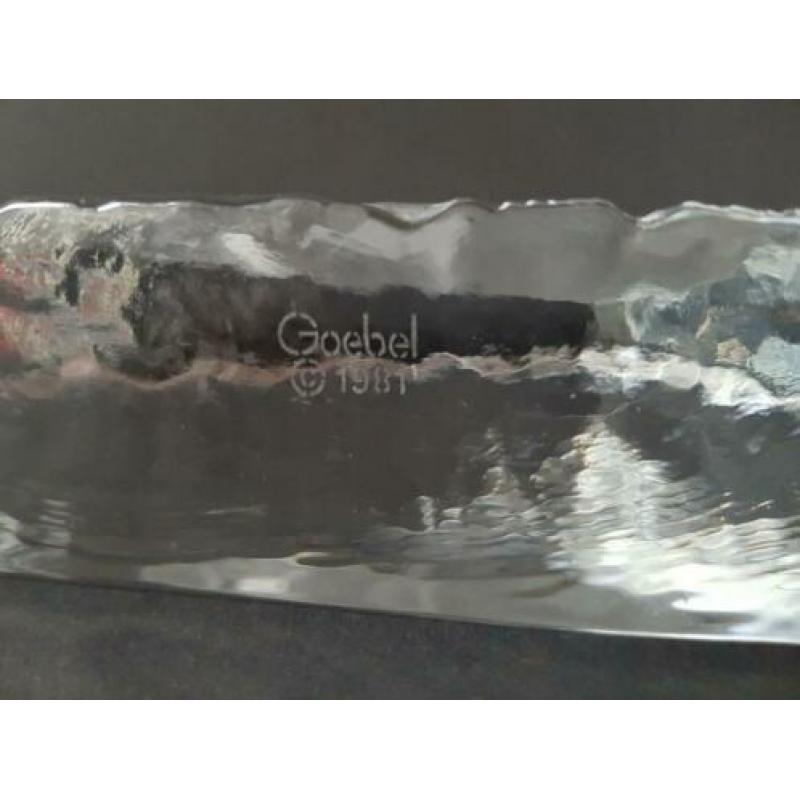 Zware en grote Goebel 1981 paarden sculptuur van glas - gesi