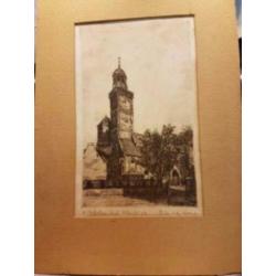 Ets St. Nicolaaskerk Utrecht C.M. v. d. Woerd.