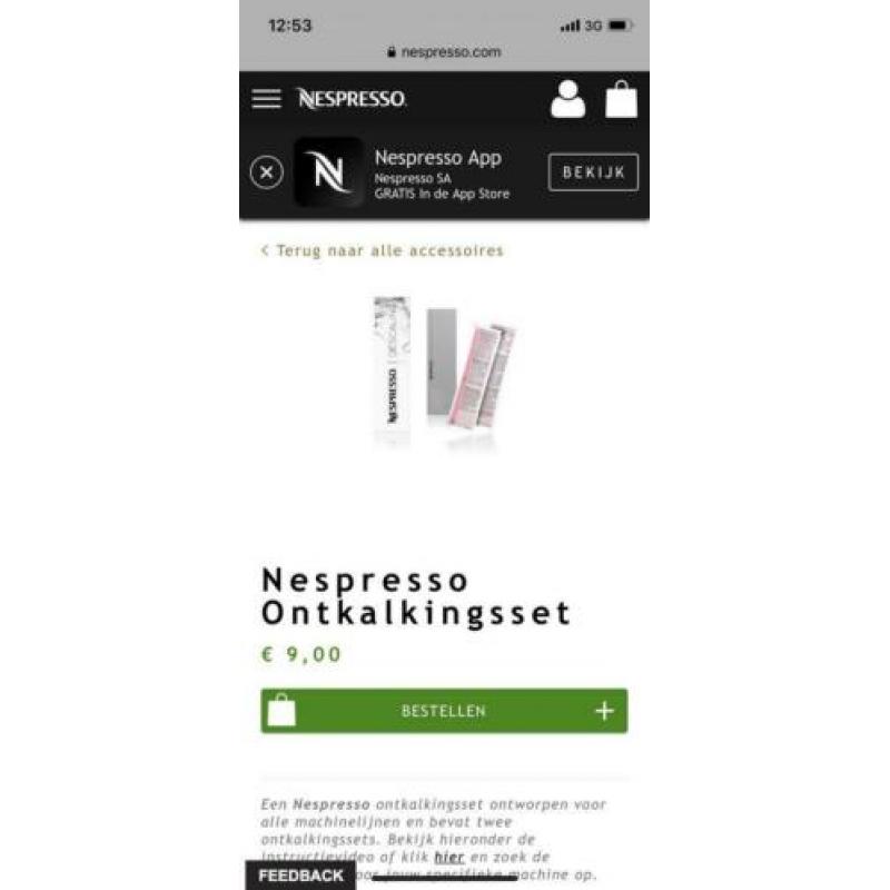 Ontkalkingsset Nespresso