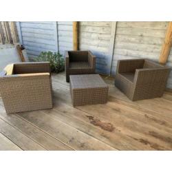 4-delig wicker setje