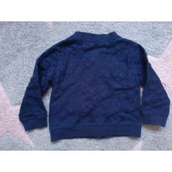 Vest vestje blauw met kant mt 80 ZGAN
