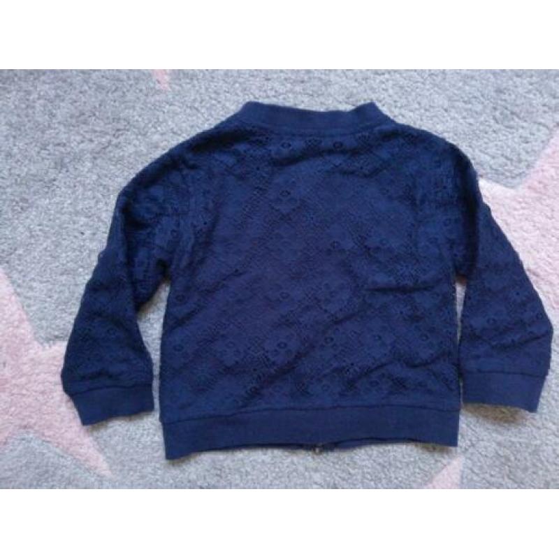 Vest vestje blauw met kant mt 80 ZGAN
