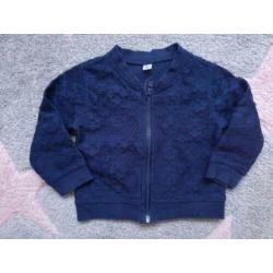 Vest vestje blauw met kant mt 80 ZGAN