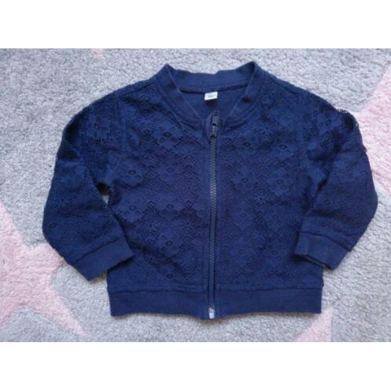 Vest vestje blauw met kant mt 80 ZGAN