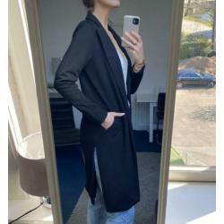 Zwarte zachte lange blazer colbert tricot maat S 36 ZGAN
