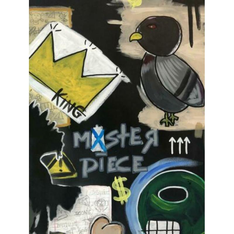 Basquiat gemengde techniek op canvas