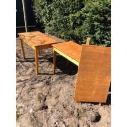 Houten oude cafe tafel / bistrotafel