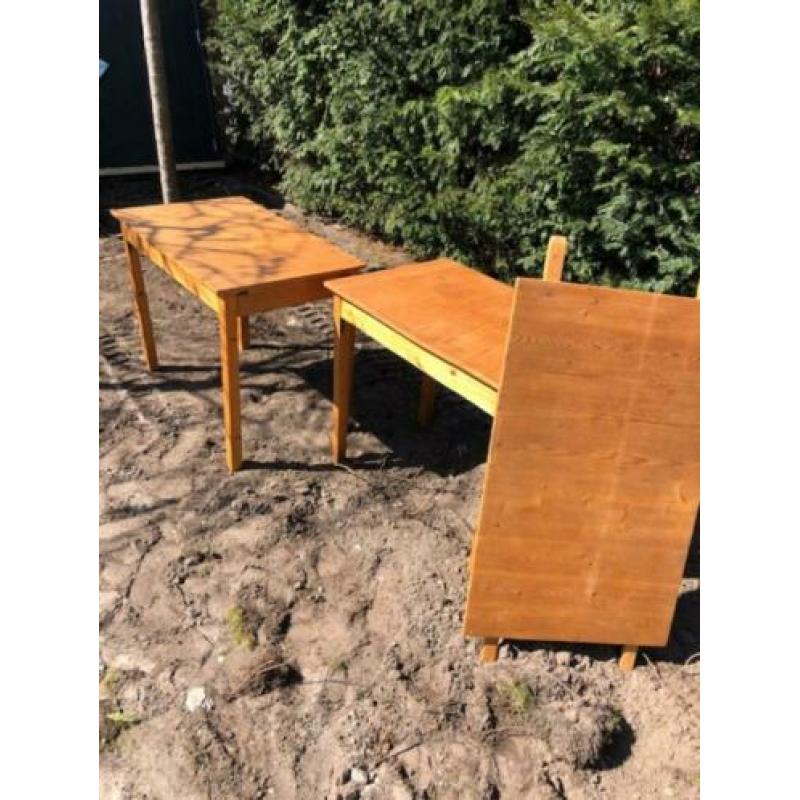 Houten oude cafe tafel / bistrotafel