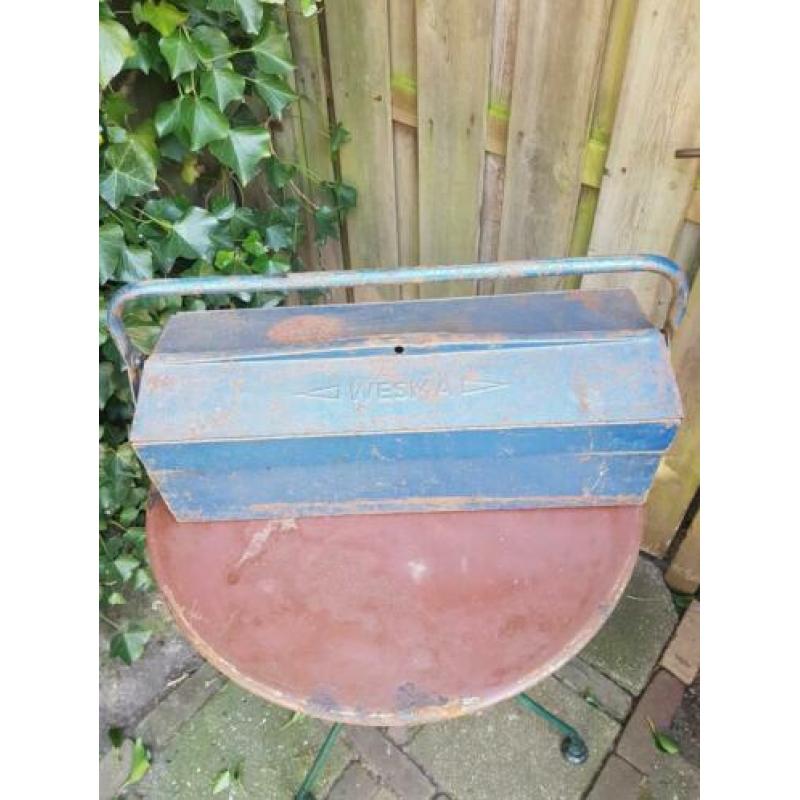 6xgereedschap kisten industrieel brocante