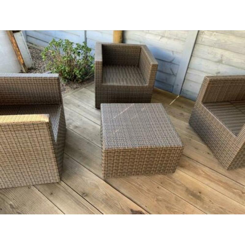 4-delig wicker setje