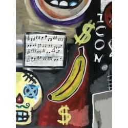 Basquiat gemengde techniek op canvas