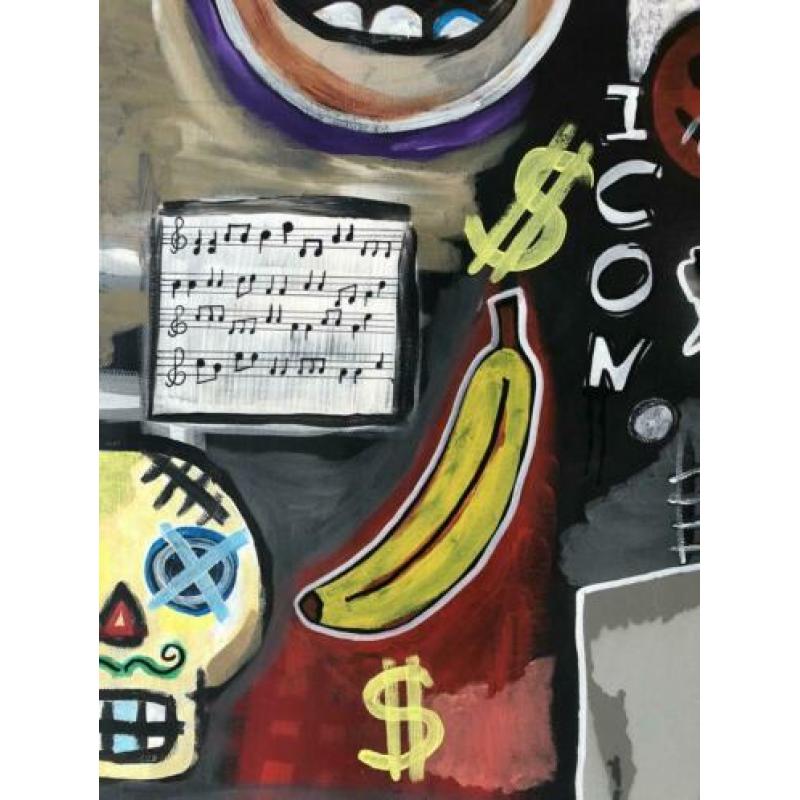 Basquiat gemengde techniek op canvas