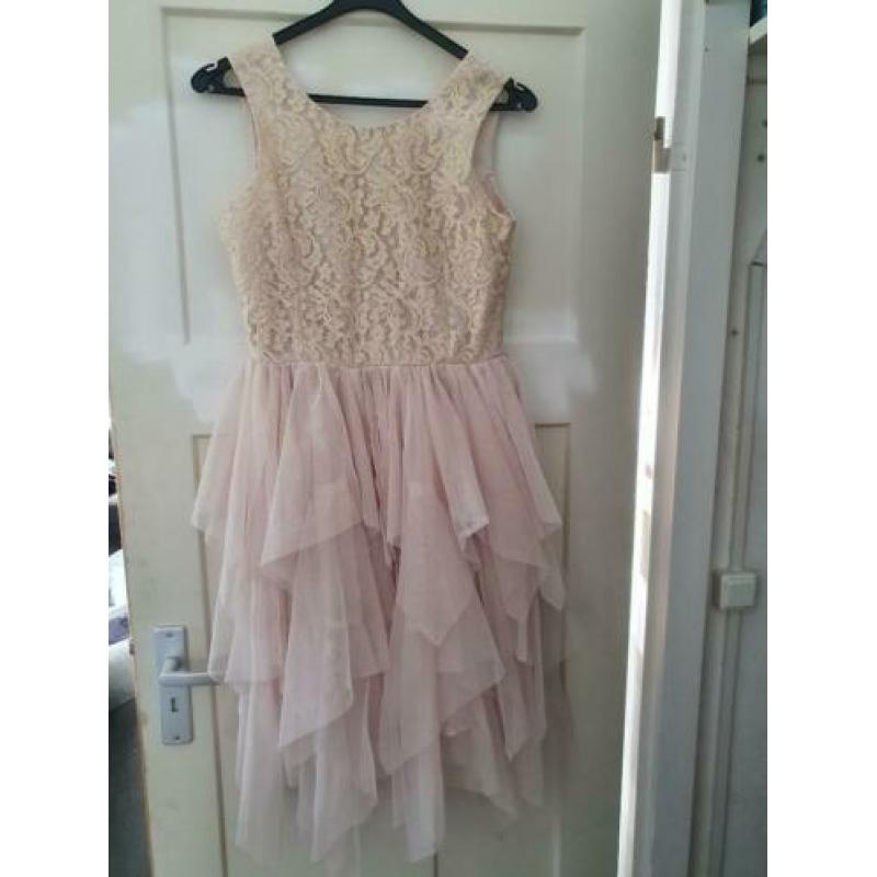 Superleuke feestjurk zalm H&M maat 170 zgan