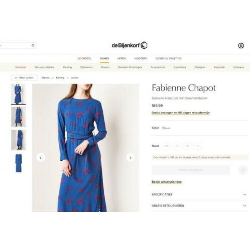 Fabienne Chapot - Prachtige maxi Jurk maat XS - Nieuw €190