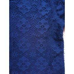 Vest vestje blauw met kant mt 80 ZGAN