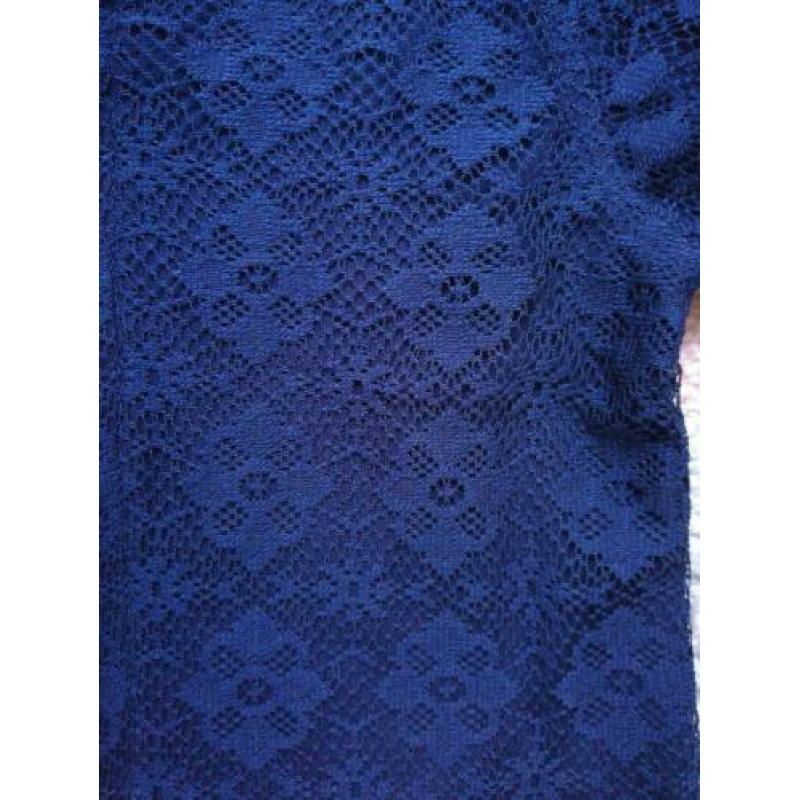 Vest vestje blauw met kant mt 80 ZGAN