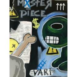 Basquiat gemengde techniek op canvas