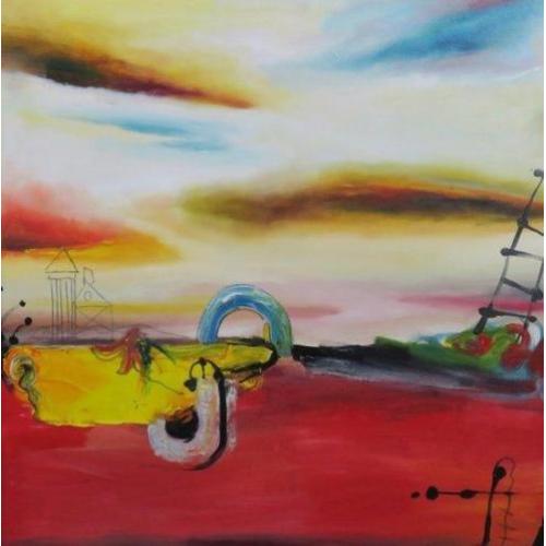 Han Teng - zonder titel III - 97 x 97 cm - Acryl op doek ...