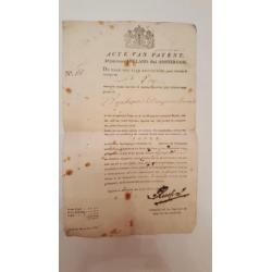 Acte van patent stad Amsterdam nr 65, 1806.Uniek antiek docu