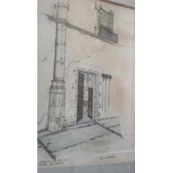 bijzondere tekening K.J. Aanstoot Bavo Haarlem 1943.