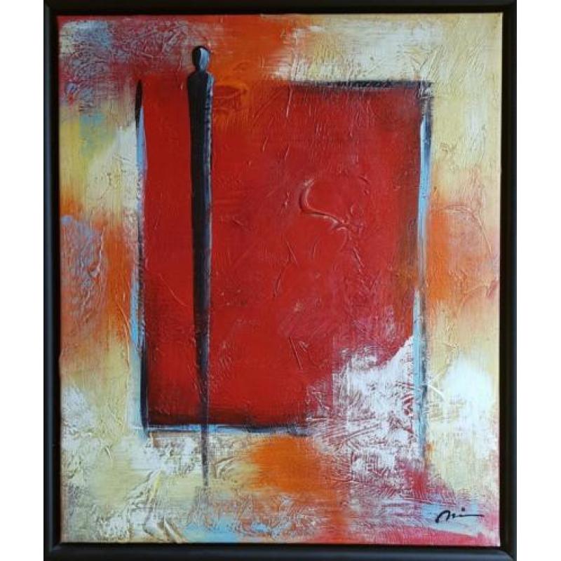 Abstracte schilderijen met professionele lijst.