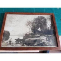 Gravure landschap Carl Lodewijk DAKE a f. (1857-1918)