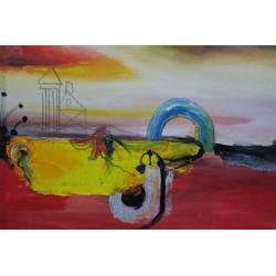 Han Teng - zonder titel III - 97 x 97 cm - Acryl op doek ...