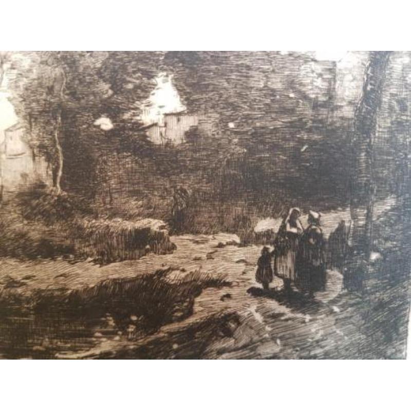 Gravure landschap Carl Lodewijk DAKE a f. (1857-1918)