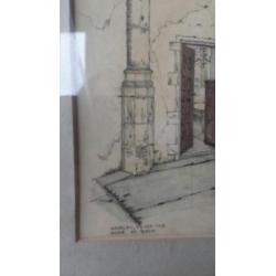 bijzondere tekening K.J. Aanstoot Bavo Haarlem 1943.