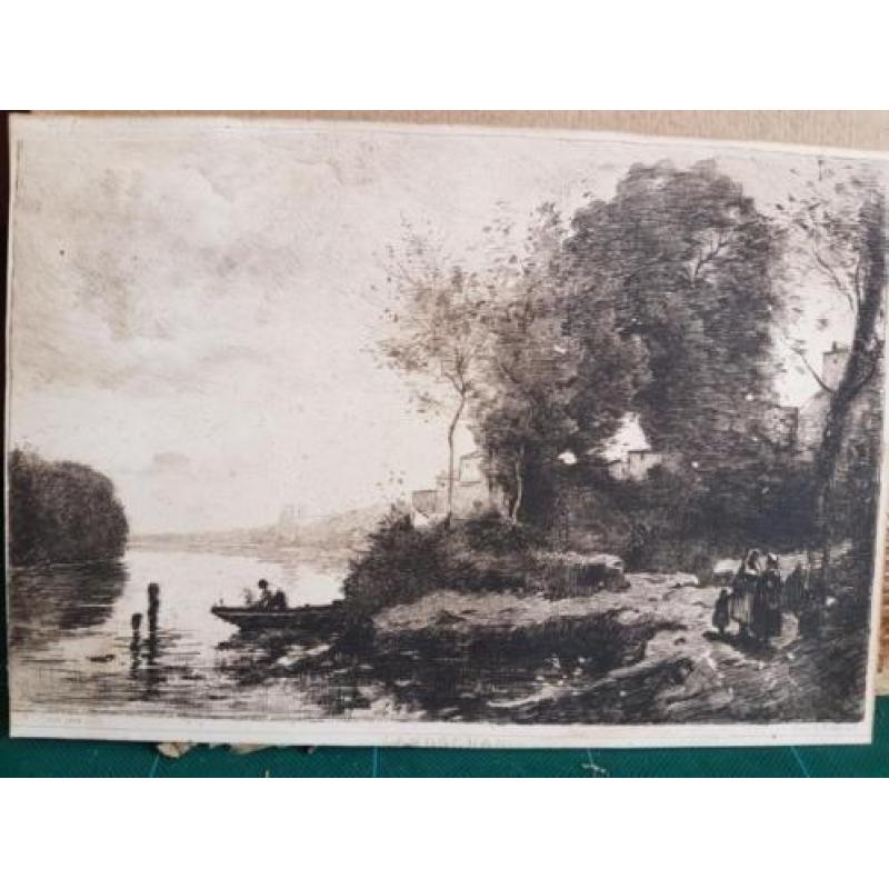Gravure landschap Carl Lodewijk DAKE a f. (1857-1918)