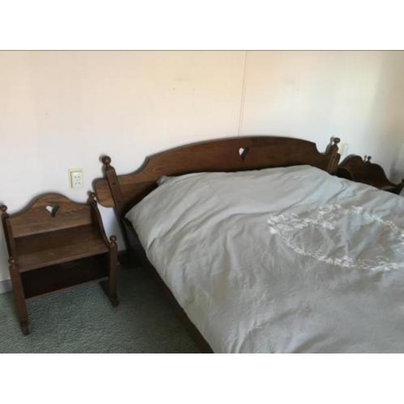 Bed ledikant brocant antiek eikenhout