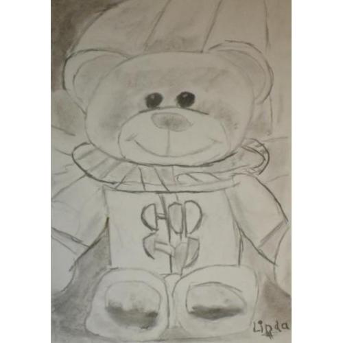 houtskool tekening Beer