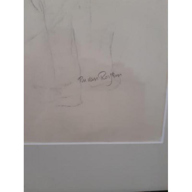 Originele potloodtekening van Ru van Rossem