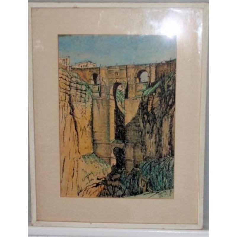 RONDA- spanje - pentekening -ingekleurd - gesigneerd-1955