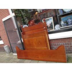 Antiek Houten Kuip Bed met Verstelbare Auping 90 x 190