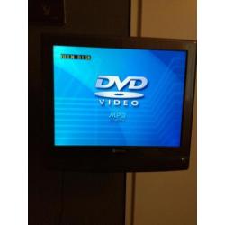 Kleine tv met ingebouwde dvd, voet en wandsteun