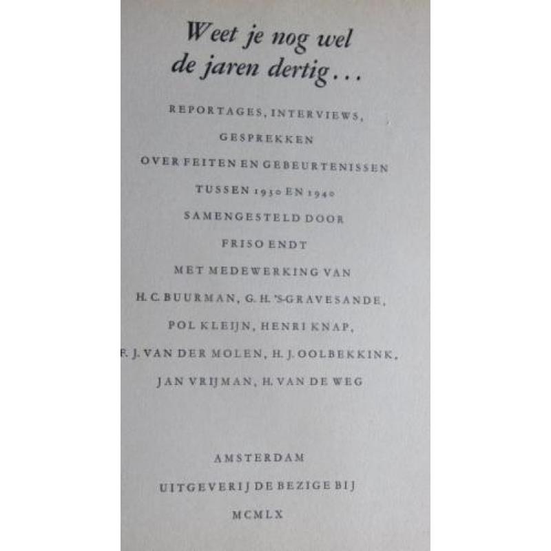 Weet je nog wel de jaren 30