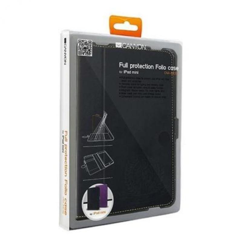 Canyon iPad Mini Leather Style Full Protection Folio Case Bl