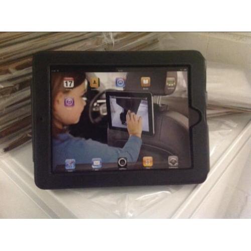 Hoes IPad bruin/zwart echt leder
