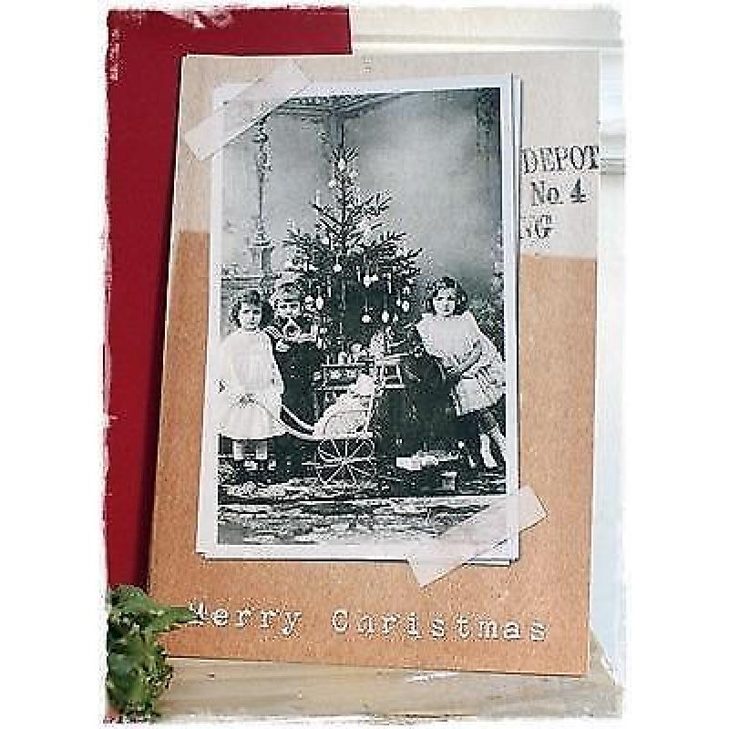3 Mooie grote vintage kerstkaarten met enveloppe, 1,25 ps.