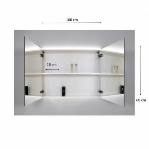 Spiegelkast Sanicare Qlassics Ambiance 100 cm 2 Deuren Al...