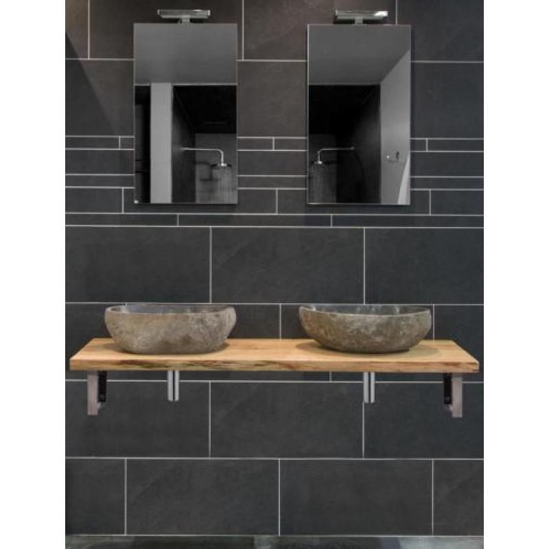 Moetz badkamermeubel houten wastafel + waskomen