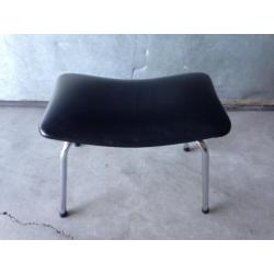 Vintage chroom skai voetenbank De Wit Gispen jaren 50 60