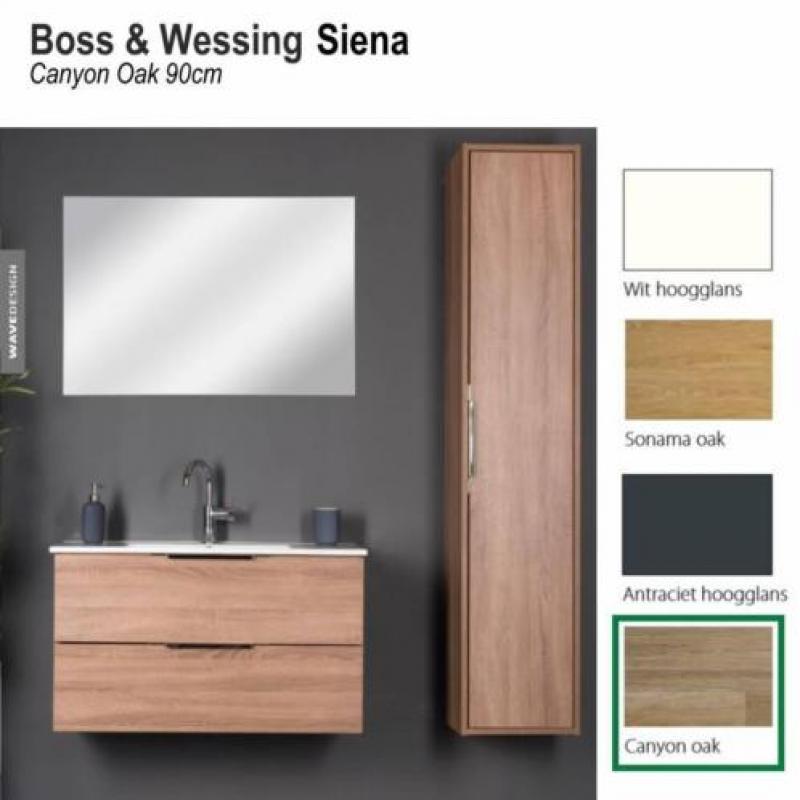 Badmeubel Siena 90cm Canyon Oak Softclose (Verschillende ...
