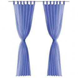 vidaXL Gordijnen voile 140x245 cm koningsblauw 2 st