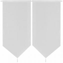 vidaXL 2 Keukenvitrages linnenachtig 60 x 120 cm wit