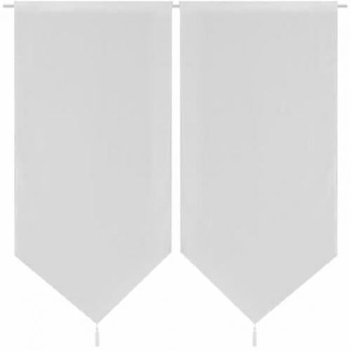 vidaXL 2 Keukenvitrages linnenachtig 60 x 120 cm wit