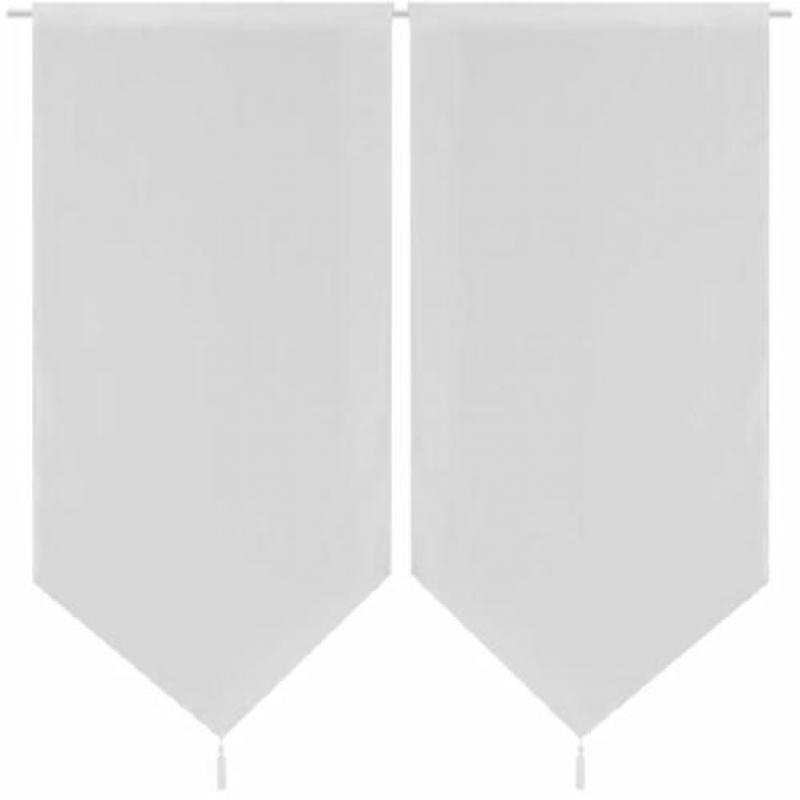 vidaXL 2 Keukenvitrages linnenachtig 60 x 120 cm wit