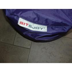 Sit & Joy small dot paarse en bloemen zitzak