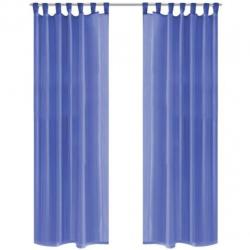 vidaXL Gordijnen voile 140x245 cm koningsblauw 2 st
